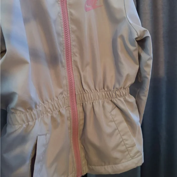 Nike rip stop hooded rain jacket girls child size 4-5 Full zipper fleece lined - Picture 6 of 10